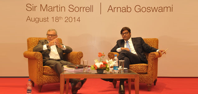 IAA CONVERSATIONS SIRE MARTIN SORRELL and ARNAB GOSWAMI. PIC- Mxmindia.com