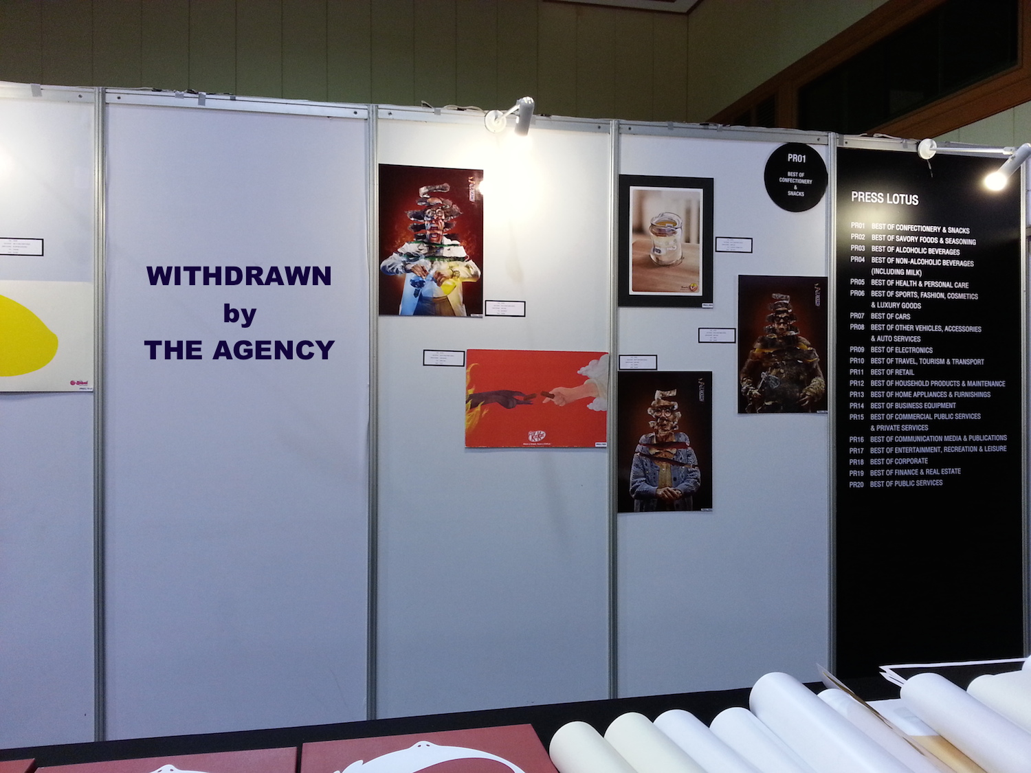 The blank wall after JWT entries were taken off at ADASIA2015