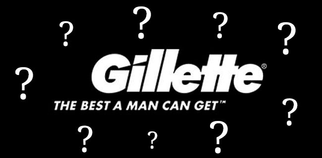 Text with a question mark after Gillette