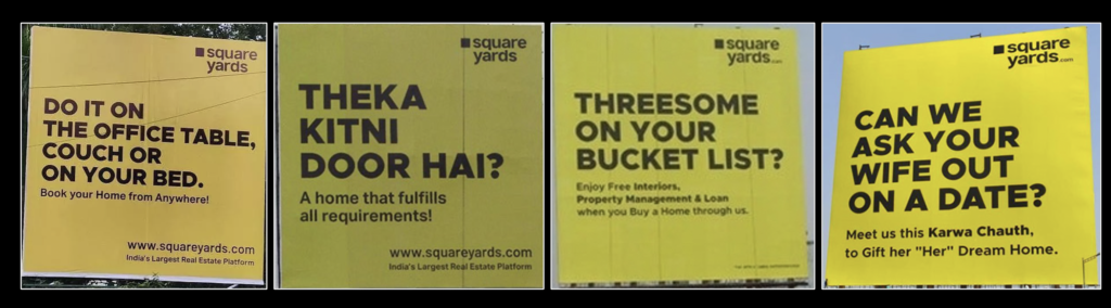 SQUARE YARD WITTY CAMPAIGN WITH DOUBLE MEANING