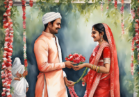 Engagement - couple exchanging garlands